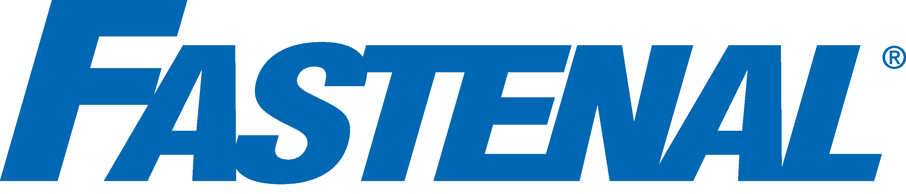 Blue Fastenal Logo With Bold, Slanted Lettering.